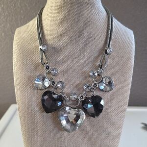 Type 2 Enchanting Treasures Silver-toned Heart Faceted Glass Necklace